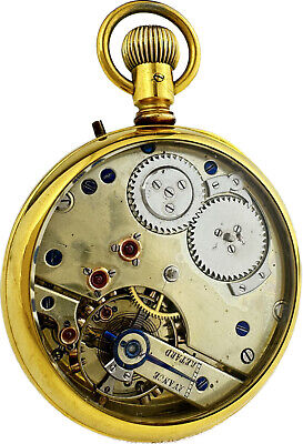 Antique Pivoted Detent Chronometer Pocket Watch Runs Swiss High Grade Nickel