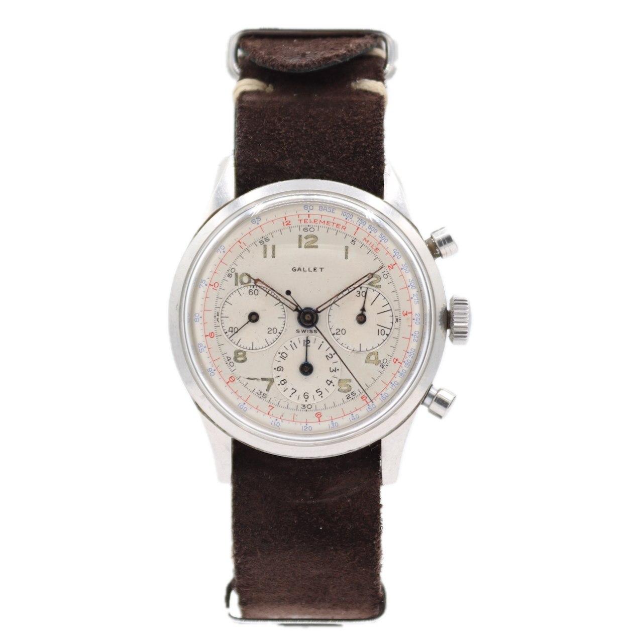 Vintage 37mm Gallet Multichron Men's Chronograph Wristwatch EP 40 Steel
