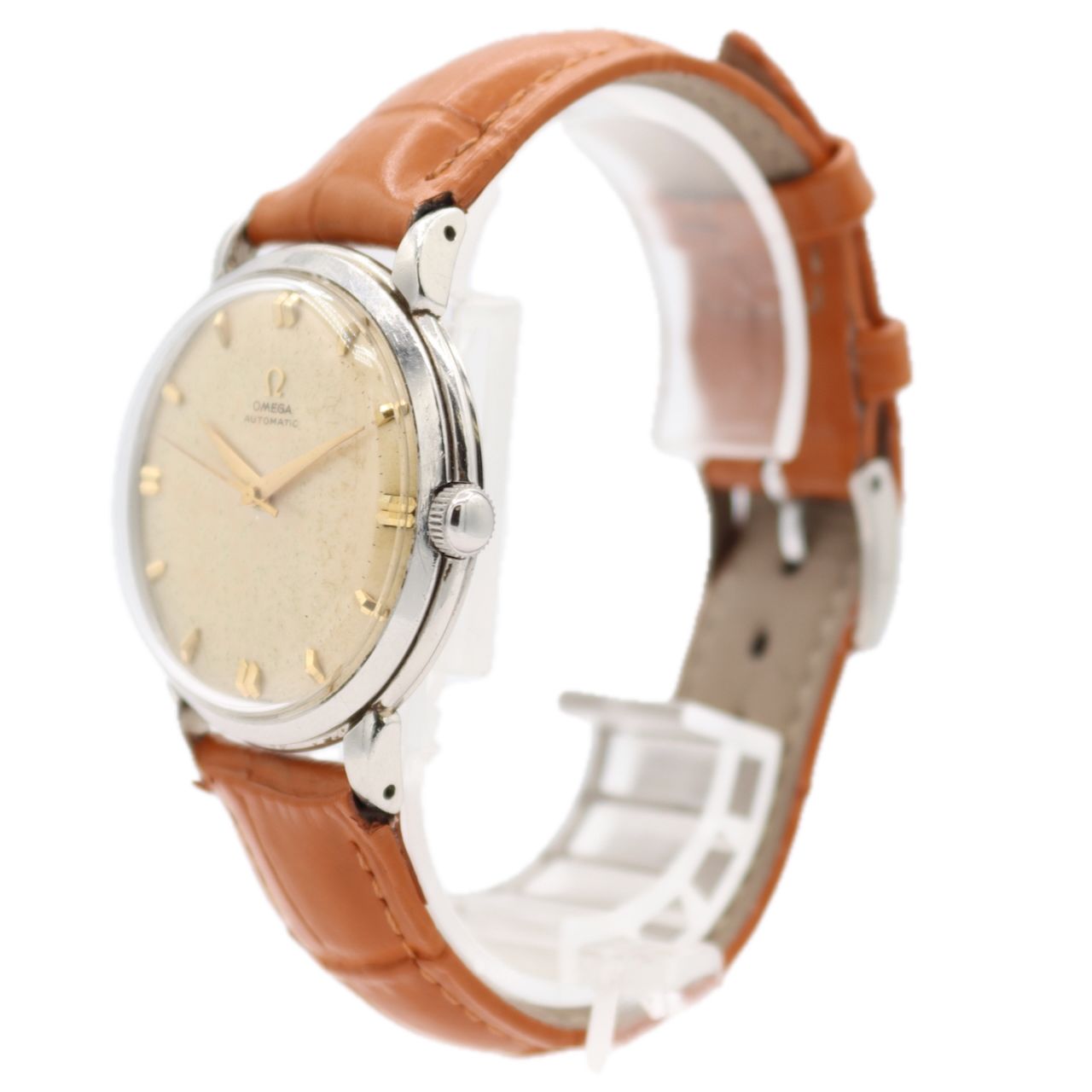 Vintage 35mm 1955 Omega 2446-1 Bumper Men's Automatic Wristwatch Steel Classic