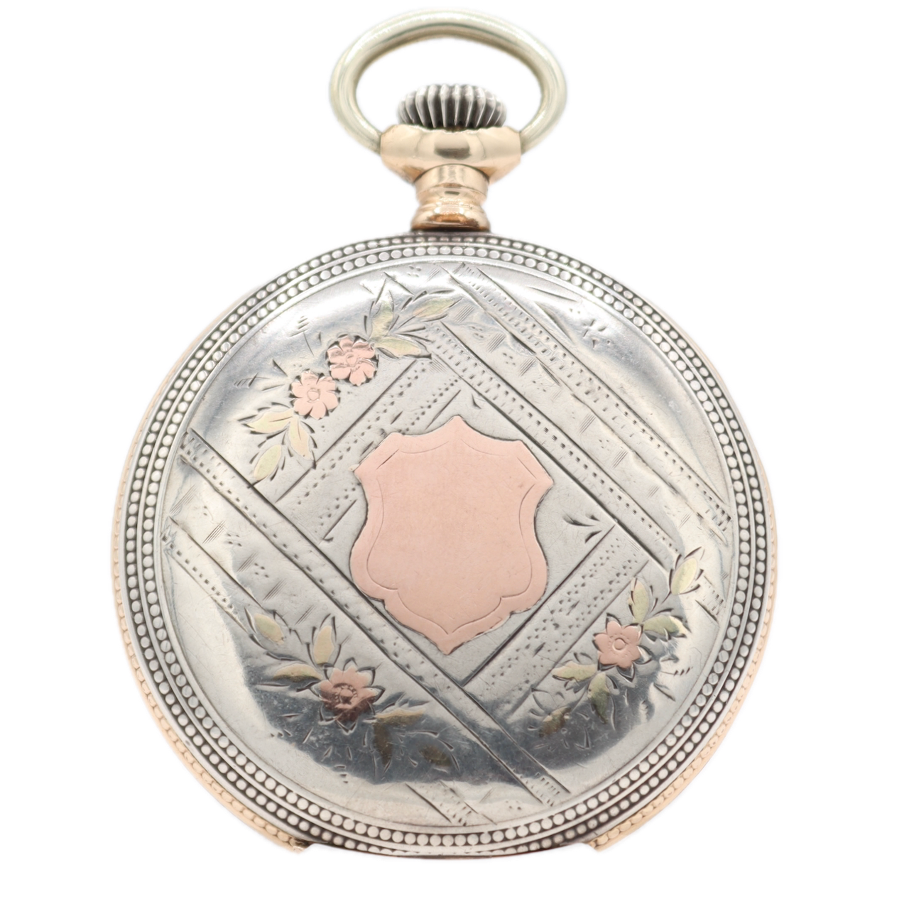 Antique 6s 1898 Waltham Sterling Gold Gilt 7j Mechanical Hunter Pocket Watch J