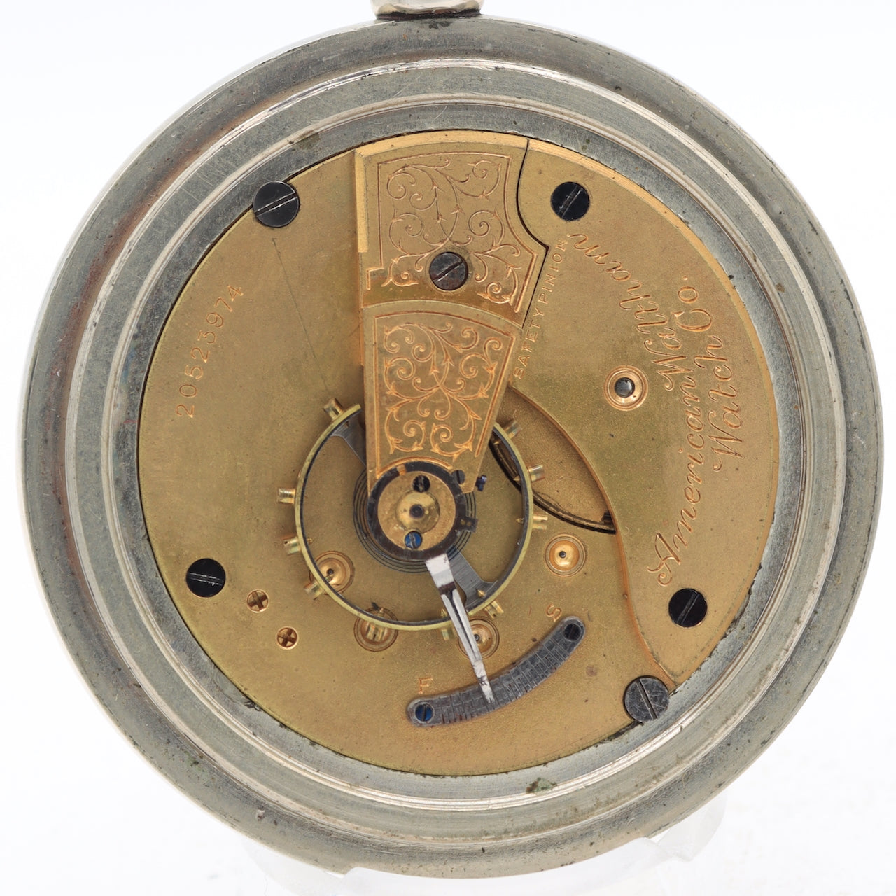 Antique 18s 1916 Waltham Locomotive 7 Jewel Mechanical Pocket Watch 1 Silverode