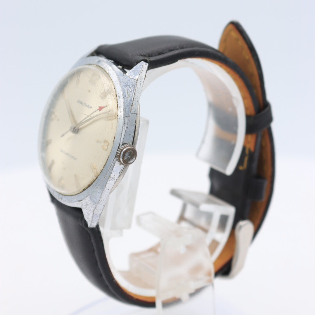 Vintage Waltham Sunburst Men's Mechanical Wristwatch AS 1686 Steel & Chrome