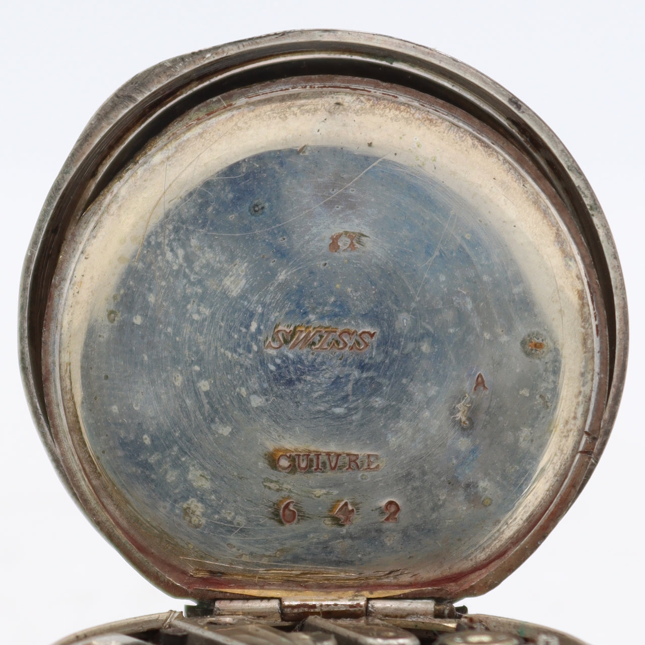 Antique Unbranded Floral Engraving Mechanical Pocket Watch Copper Swiss