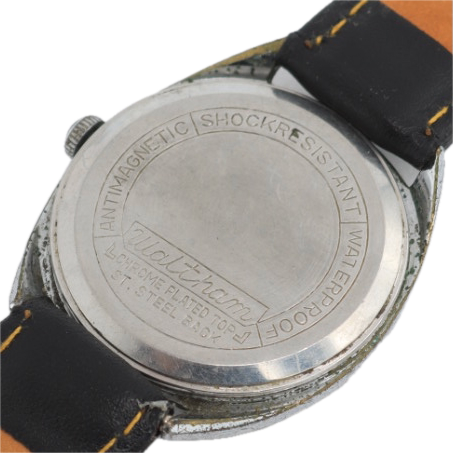 Vintage Waltham Sunburst Men's Mechanical Wristwatch AS 1686 Steel & Chrome