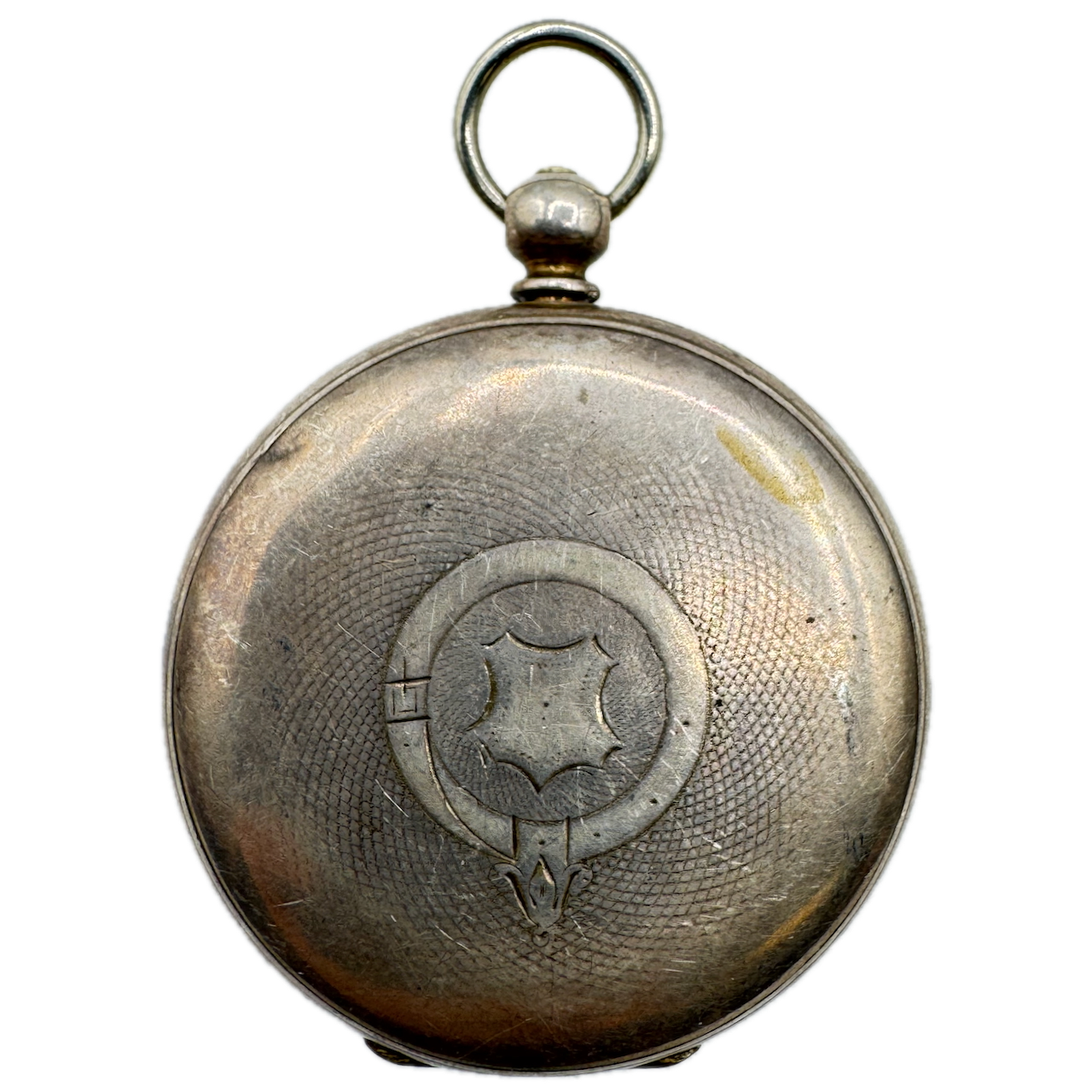 Antique J. Barbey Shield Key Cylinder Escapement Open Face Pocket Watch Silver