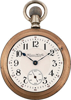 Antique 18 Size Hampden John Hancock 21 Jewel Pocket Watch Rare Engine Turned