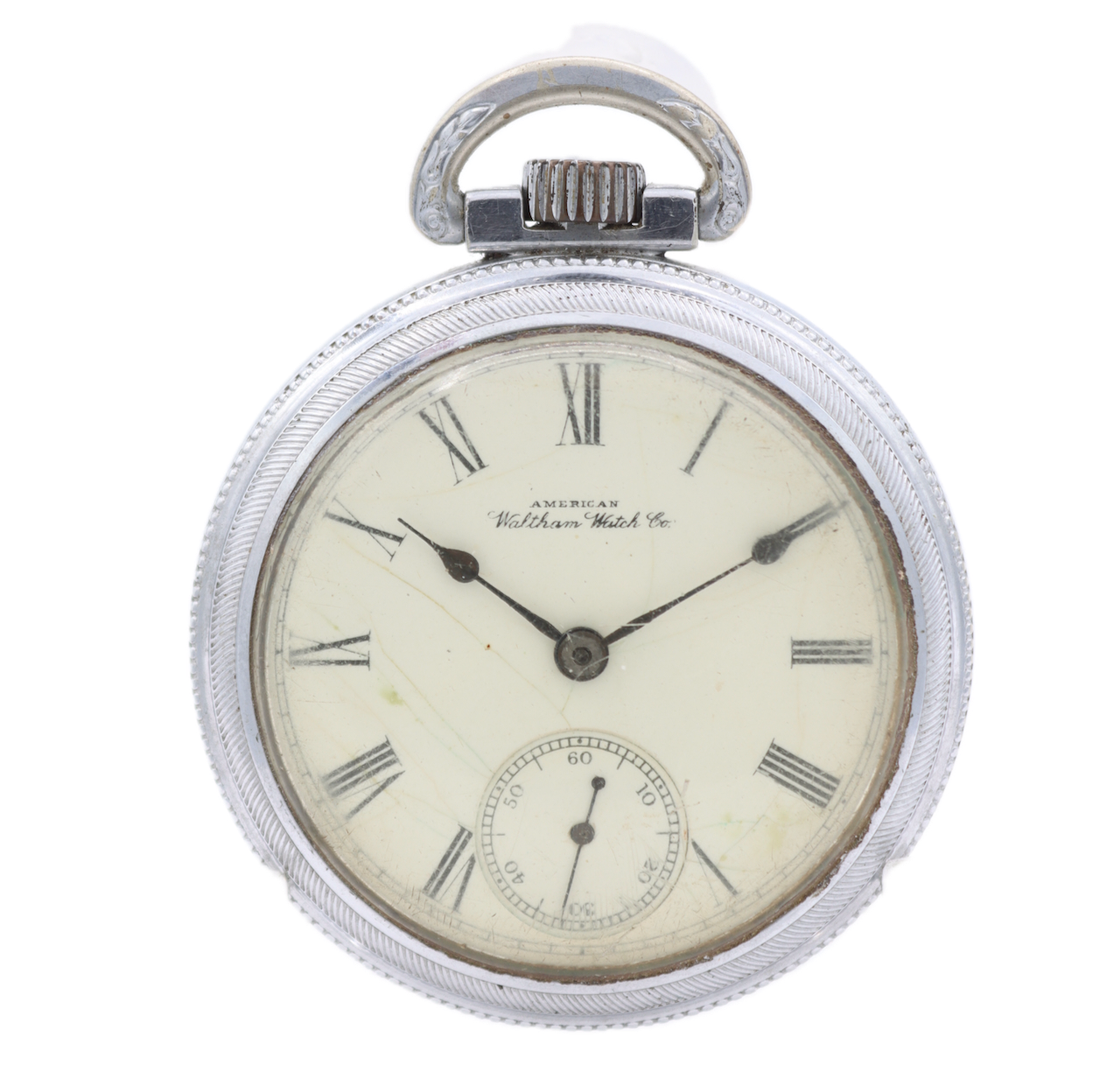 Antique 18s 1892 Waltham Pinstriped 15 Jewel Pocket Watch P.S. Bartlett Nickel
