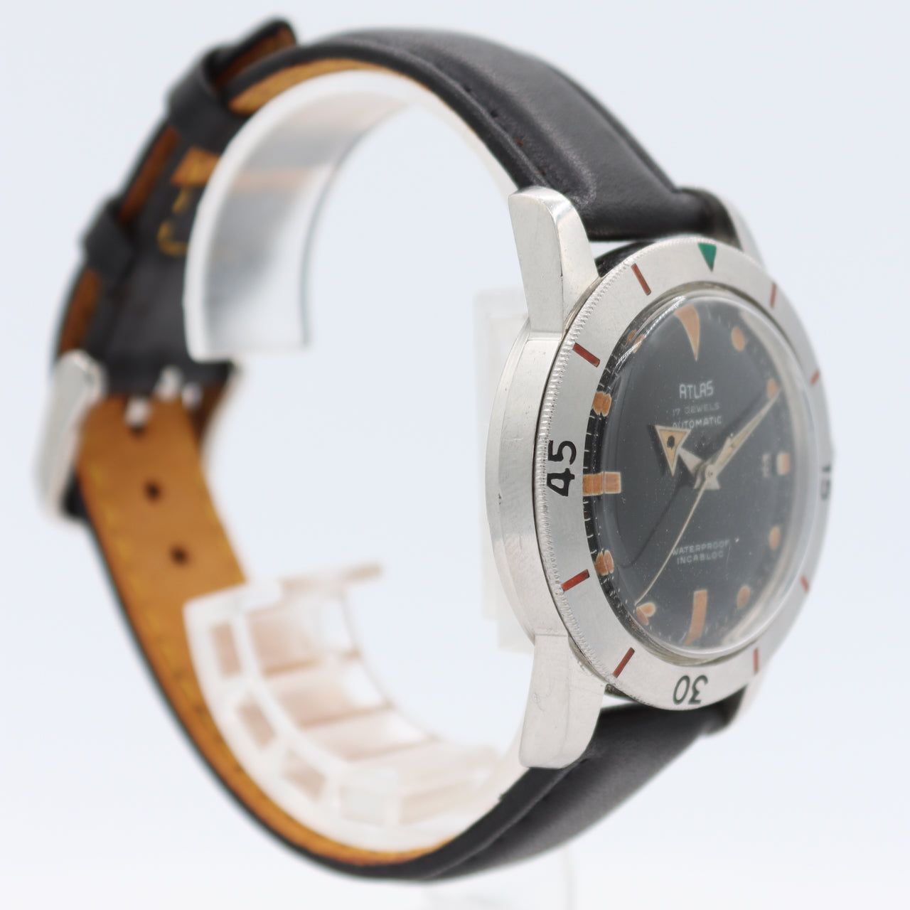 Vintage Atlas Bidynator Men's Automatic Wristwatch Felsa 692 Steel Date Serviced