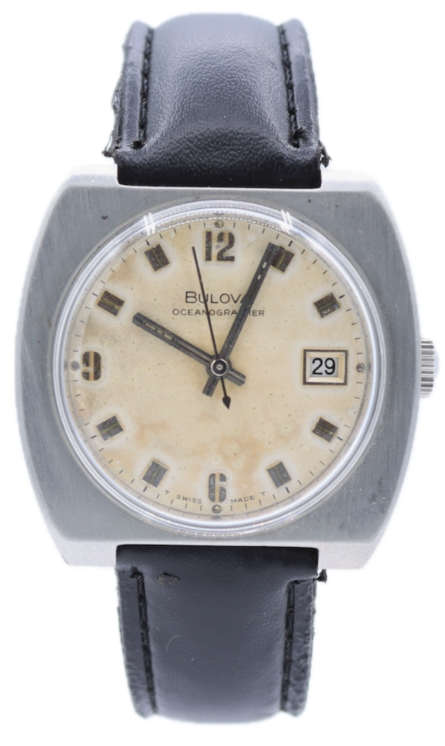 Vintage 35mm 1969 Bulova Oceanographer Men's Mechanical Wristwatch Swiss Steel