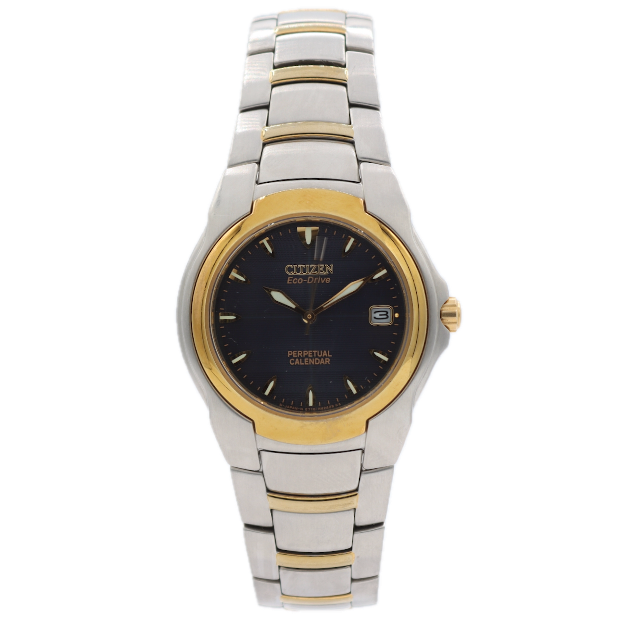 36mm Citizen E710-H24385 Perpetual Calendar Men's Quartz Wristwatch Eco-Drive