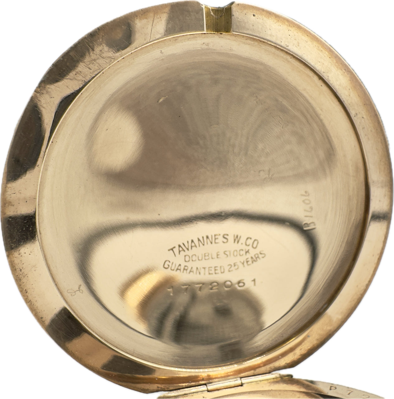Antique Tavannes Thin Engine Turned Coin Style Case Pocket Watch Gold Filled