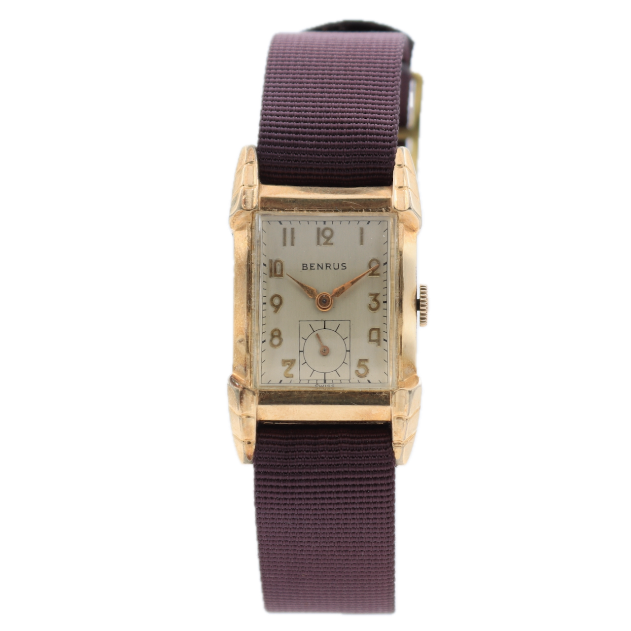 Vintage 22mm Benrus Deco 17 Jewel Men's Mechanical Wristwatch BO1 Swiss 10k RGP