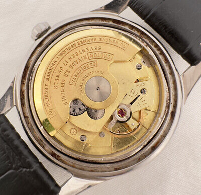 Vintage Nivada Grenchen Aquadatic 360EL Men's Automatic Wristwatch Swiss Steel