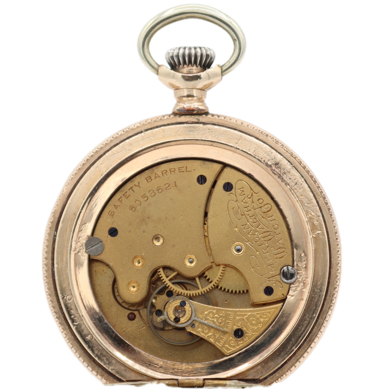 Antique 6s 1898 Waltham Sterling Gold Gilt 7j Mechanical Hunter Pocket Watch J