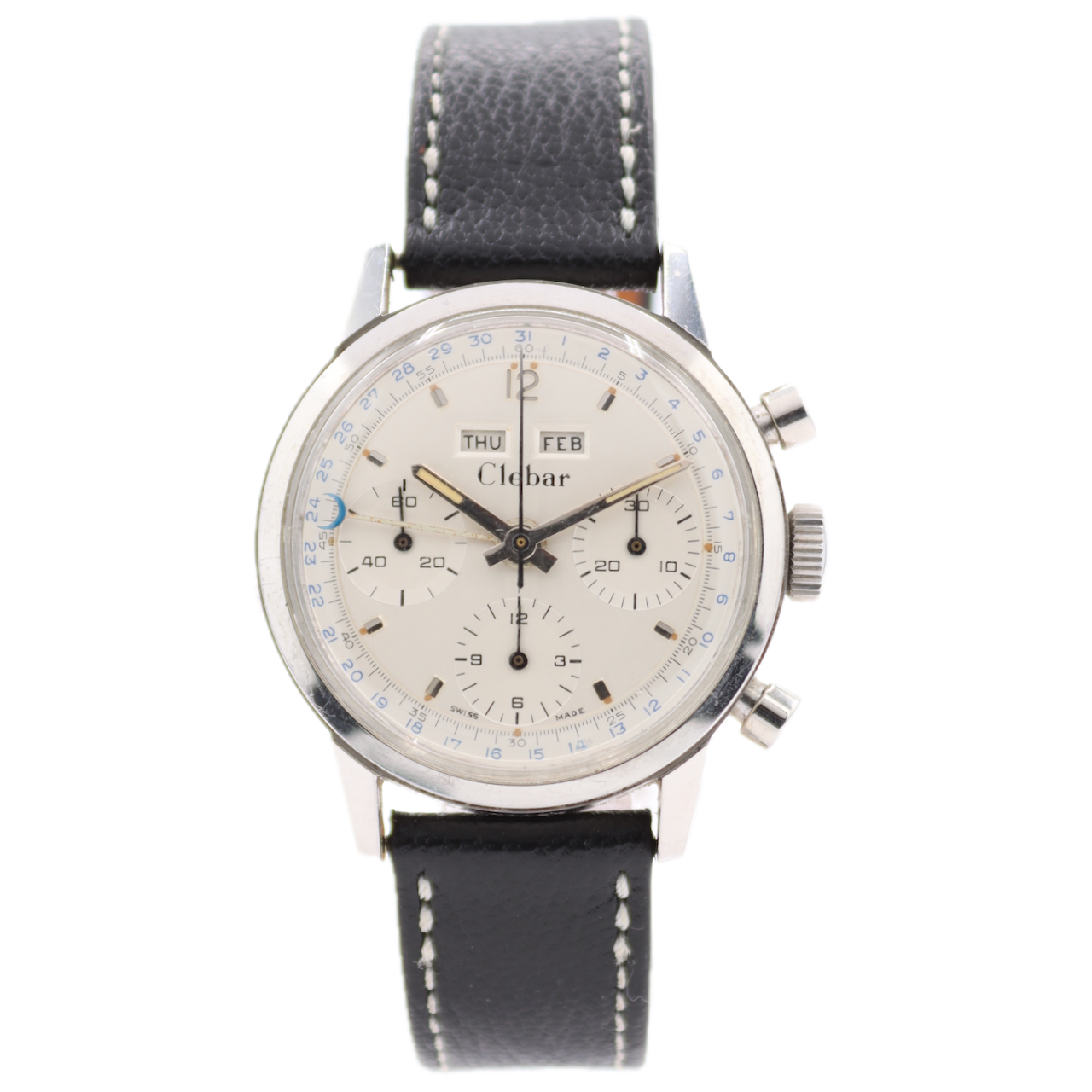 Vintage Clebar Triple Calendar Chronograph