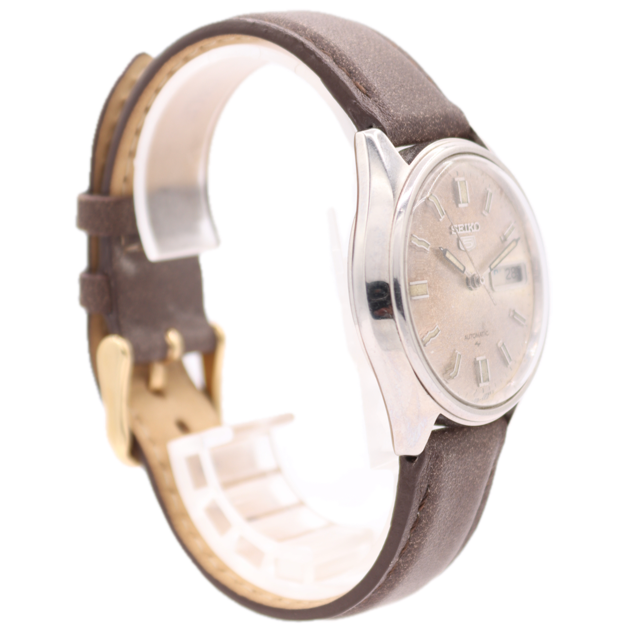 Vintage 37mm Seiko 5 Automatic 7009-4040 Men's Wristwatch Stainless Steel