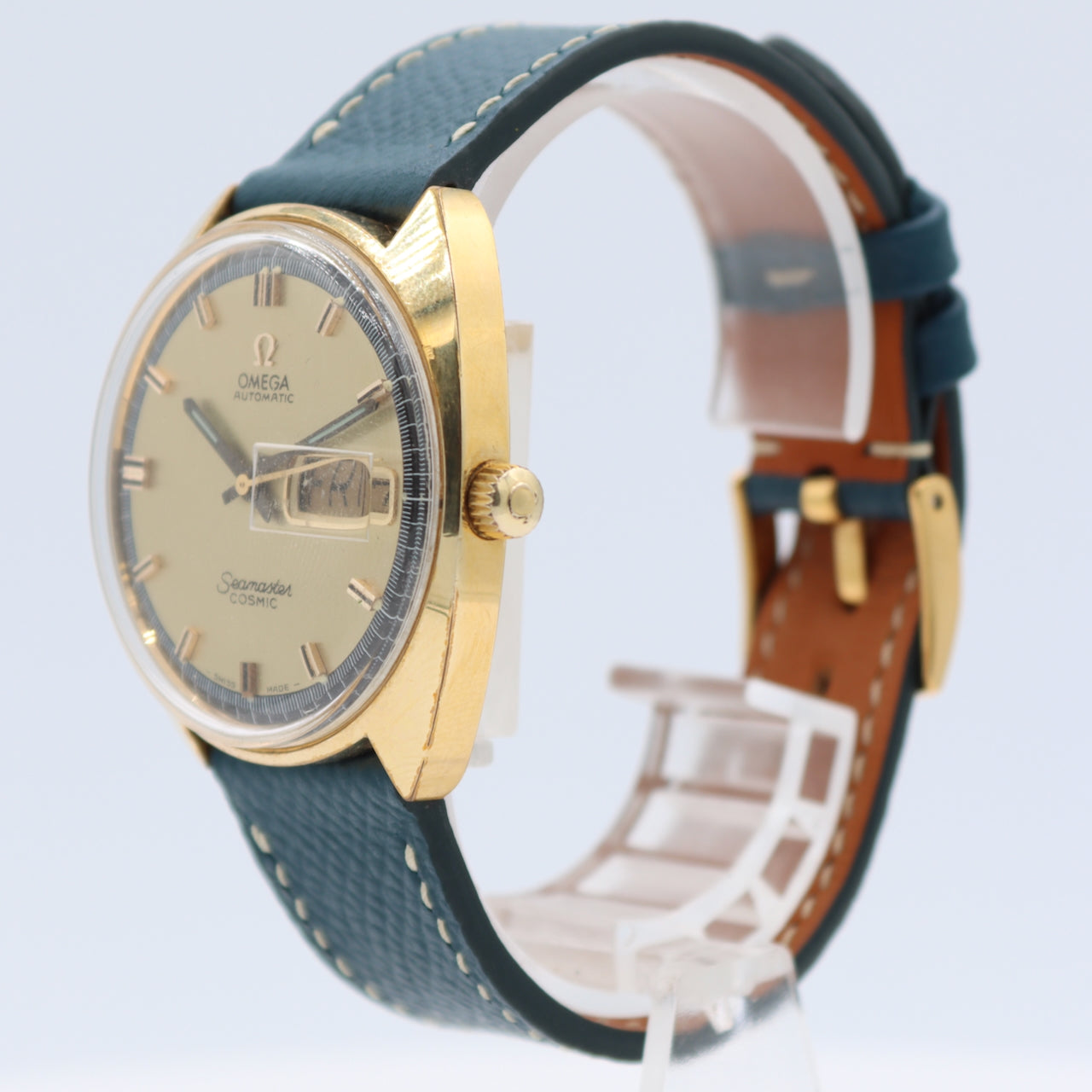 35mm Omega 166.036 Seamaster Cosmic Men's Automatic Wristwatch Swiss Gold Plated