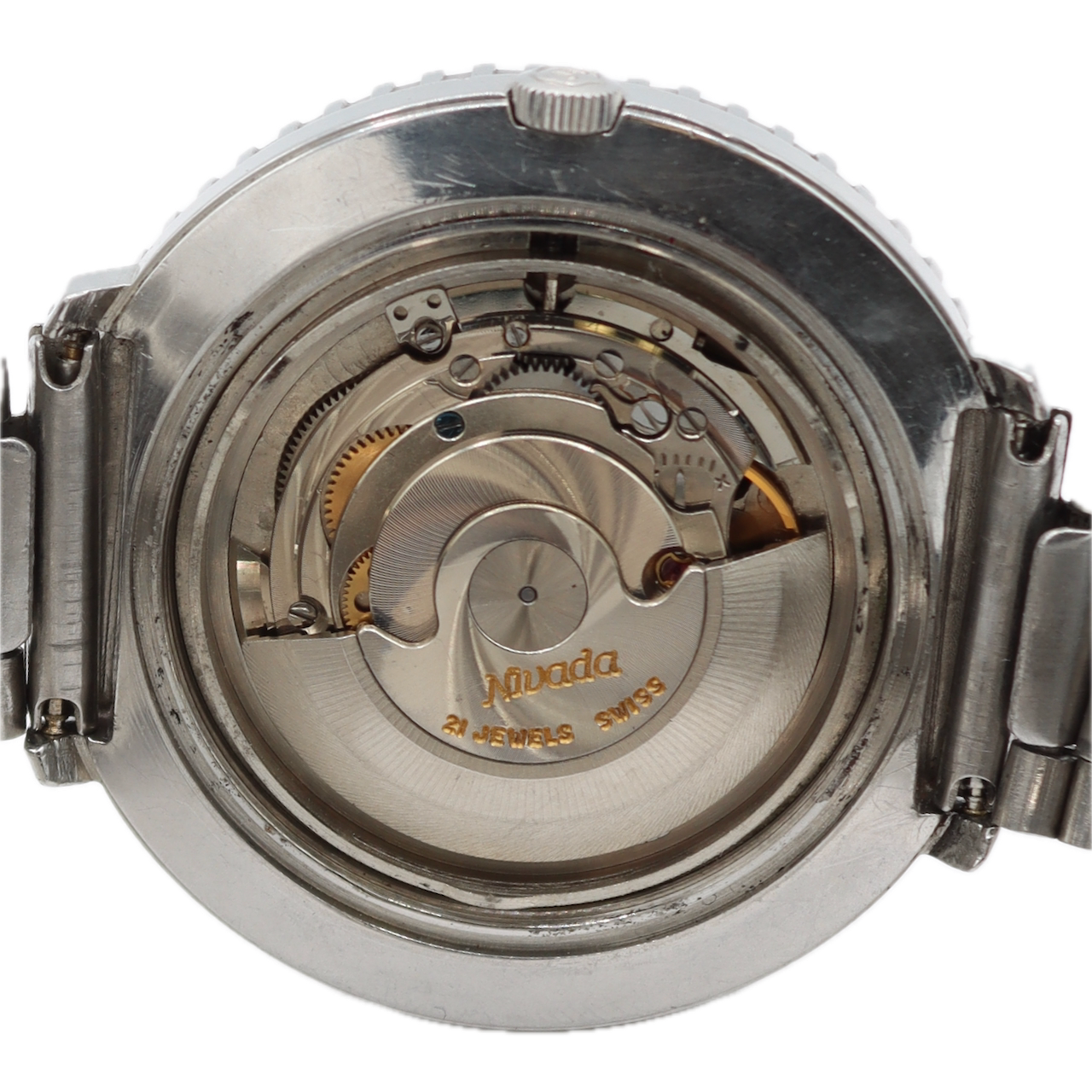 Vintage Nivada Leonardo Da Vinci World Time Men's Automatic Wristwatch Steel
