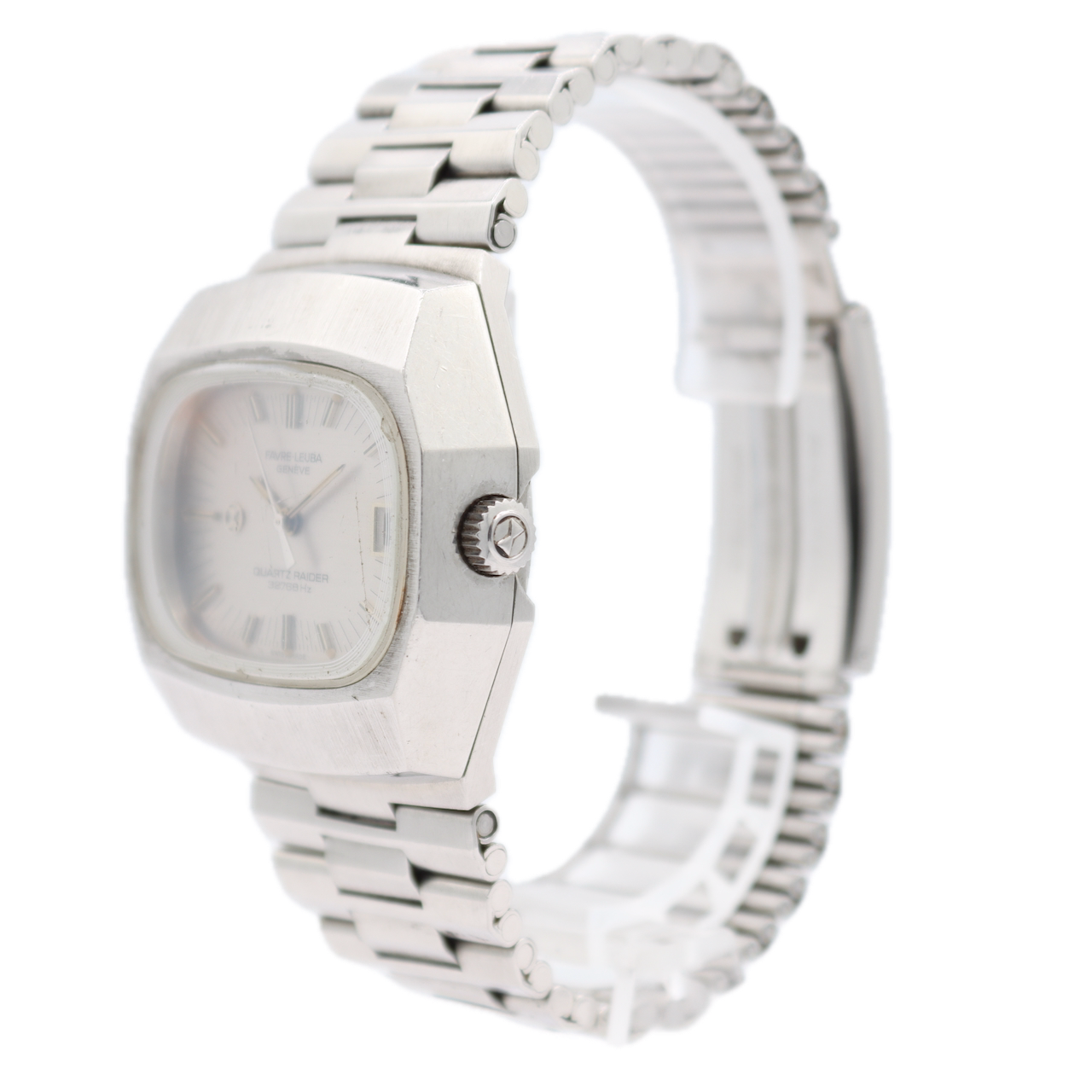 Vintage Favre-Leuba 11033 Quartz Raider Men's Quartz Wristwatch 352 Swiss Steel