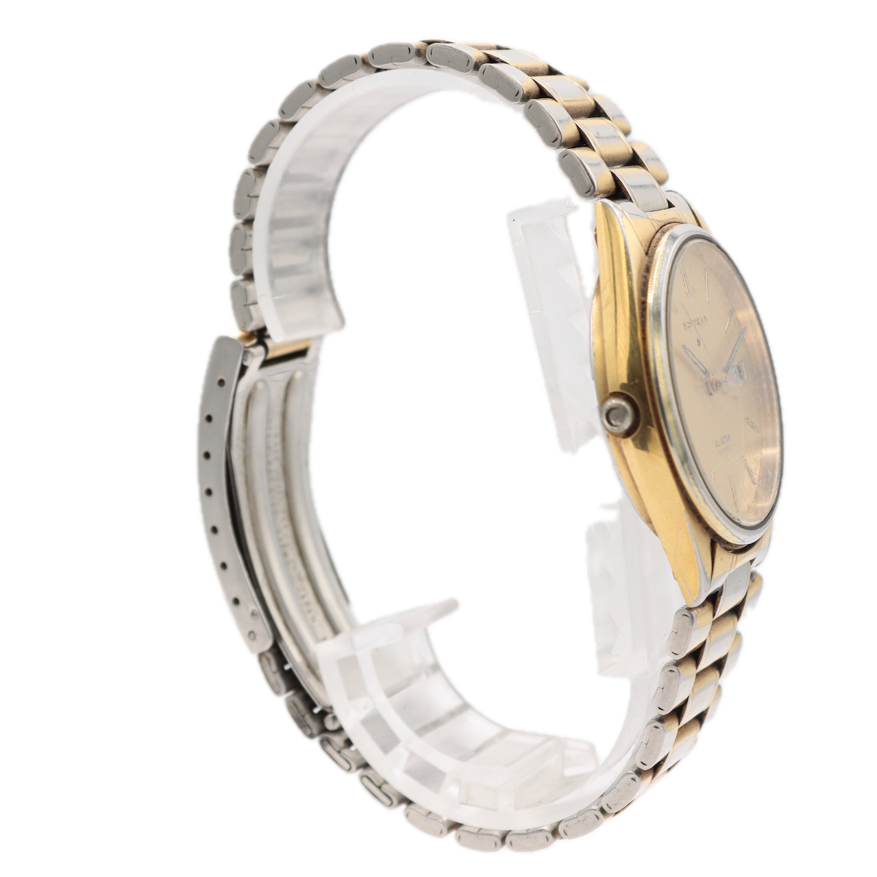 Vintage Seiko 5C23-8009 A4 Alarm Men's Quartz Wristwatch Japan Gold Tone