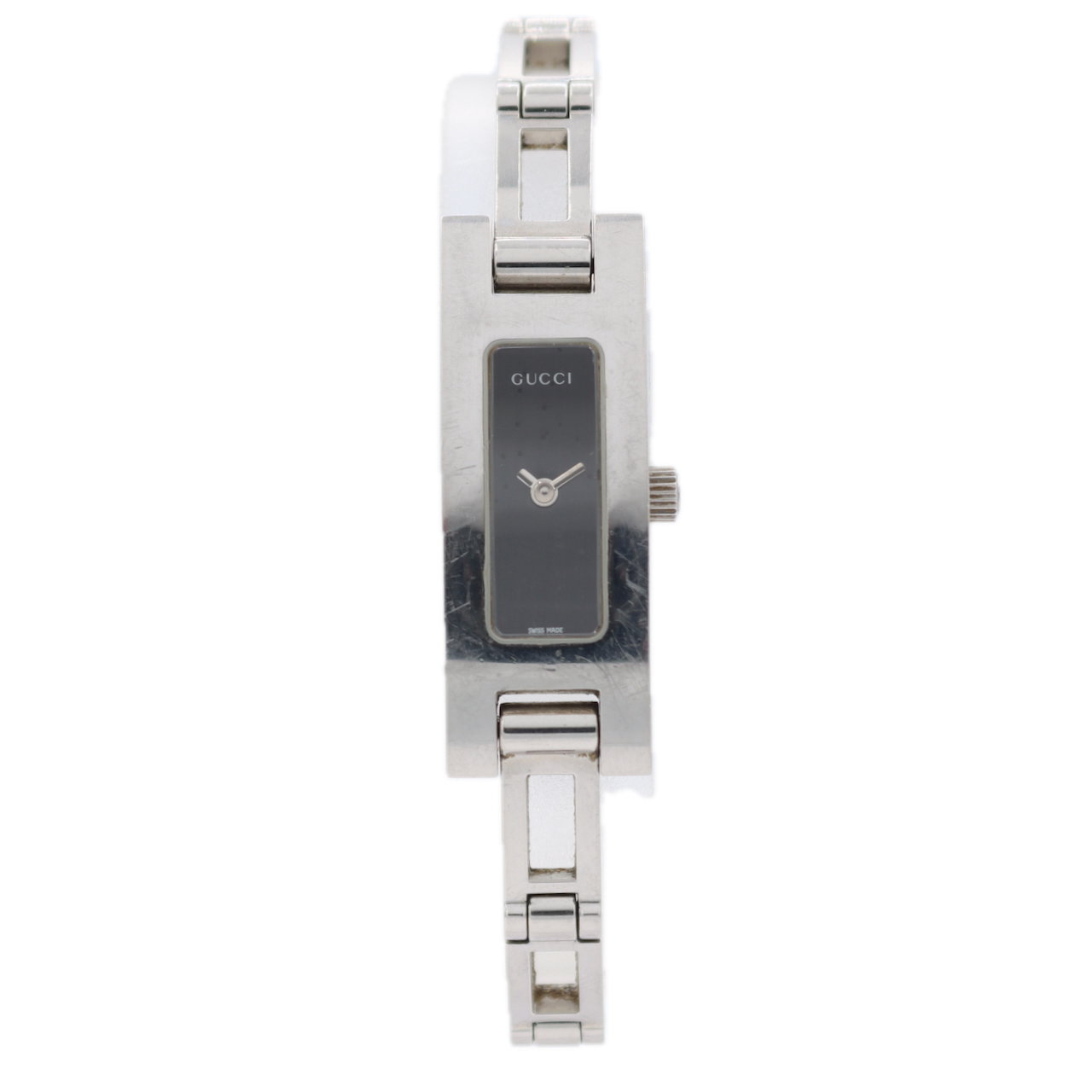 12.5mm Gucci 3900L Black Dial Ladies Quartz Wristwatch ETA 280.002 Swiss S.Steel