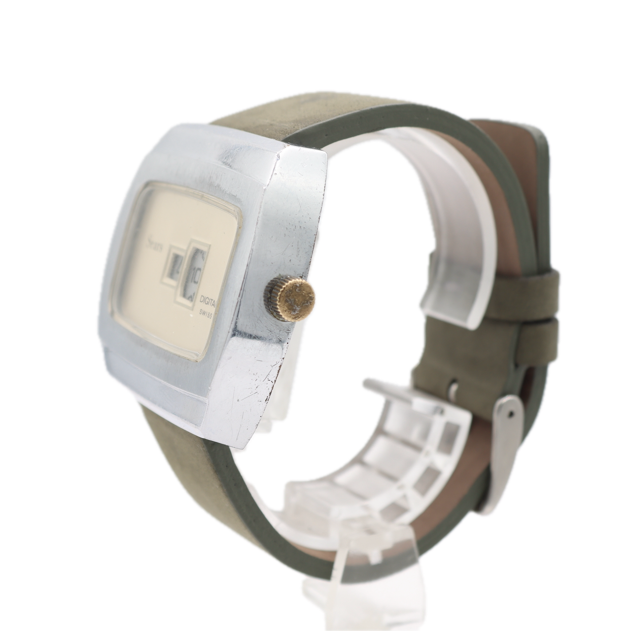 Vintage Sears Men's Jump Hour Digital Mechanical Wristwatch EB 8800 Swiss
