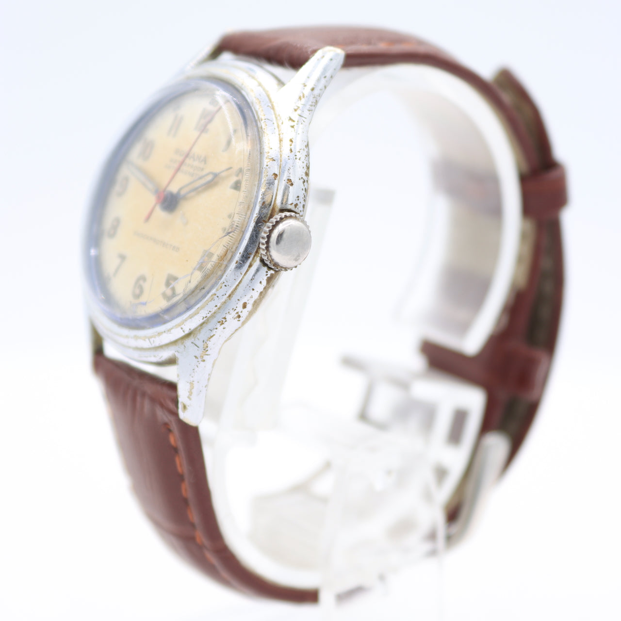 Vintage Rodana 2889 Military Men's Mechanical Wristwatch Swiss Steel & Chrome