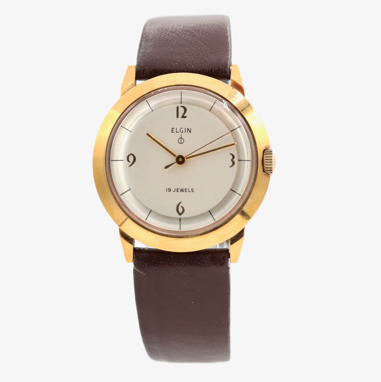 Vintage 32mm Elgin 19 Jewel Men's Mechanical Wristwatch Stainless and Gold Tone
