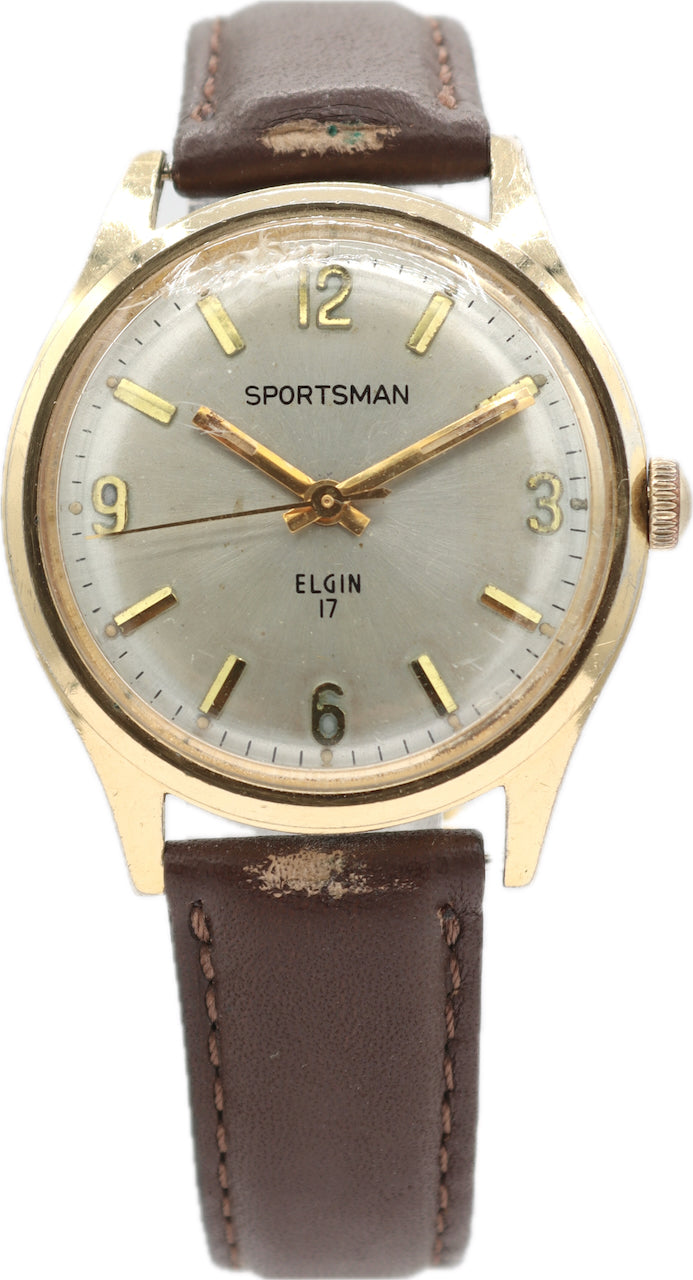 Vintage Elgin Sportsman Men's Mechanical Wristwatch M-112 USA Base Metal
