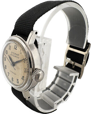 Vintage Eterna 17 Jewel Ladies Bumper Automatic Wristwatch 1034H Stainless Steel