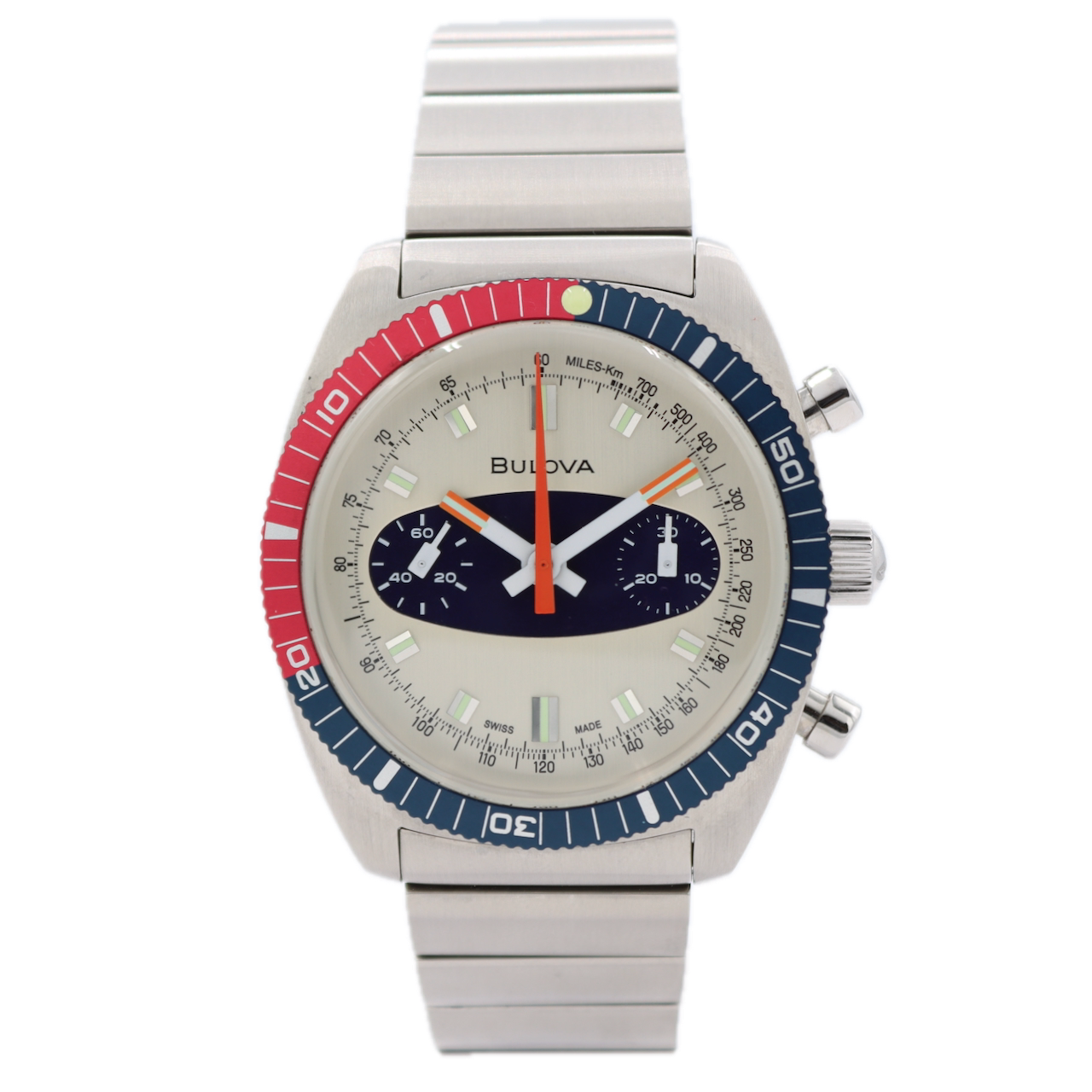 2020 Bulova 98A251 Surfboard Men's Chronograph Wristwatch Swiss Steel With Box