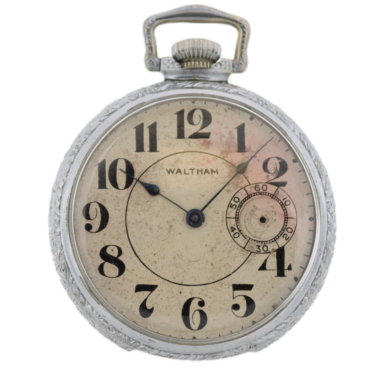 Antique 16 Size Waltham 17 Jewel Mechanical Pocket Watch 625 Chrome Plated