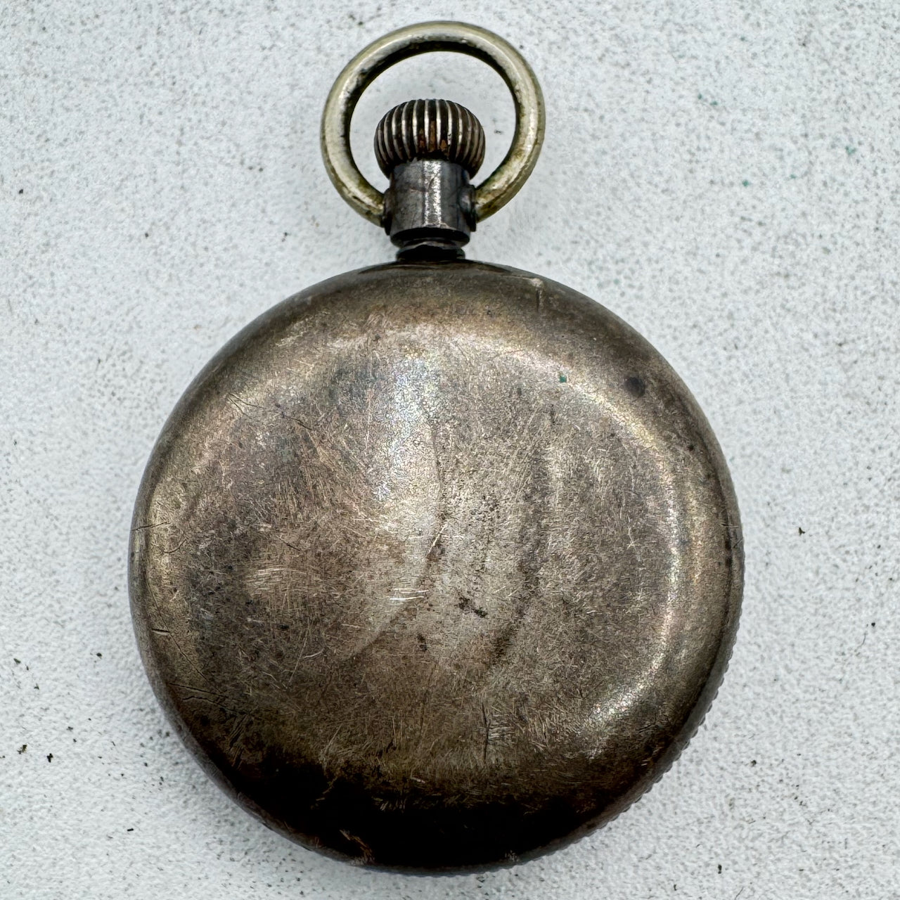 Antique Elfin Coin Edge Mechanical Open Face Pocket Watch Sterling Silver USA