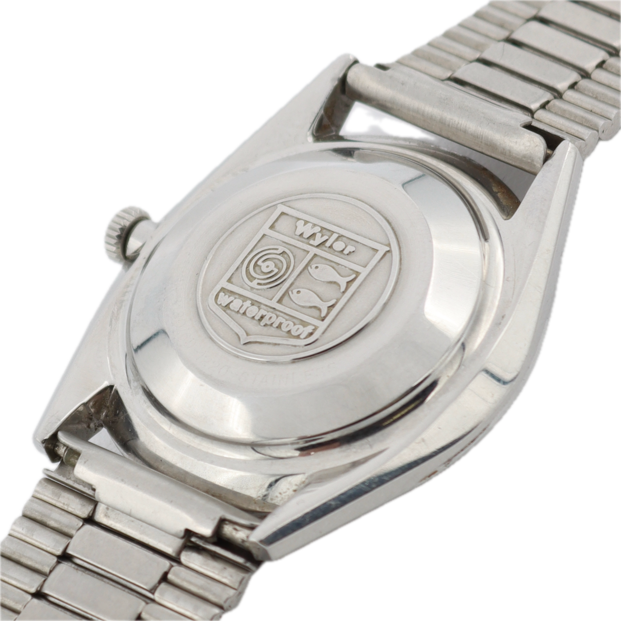 Vintage 34mm Wyler Star Fire Tapestry Men's Automatic Wristwatch Swiss Steel