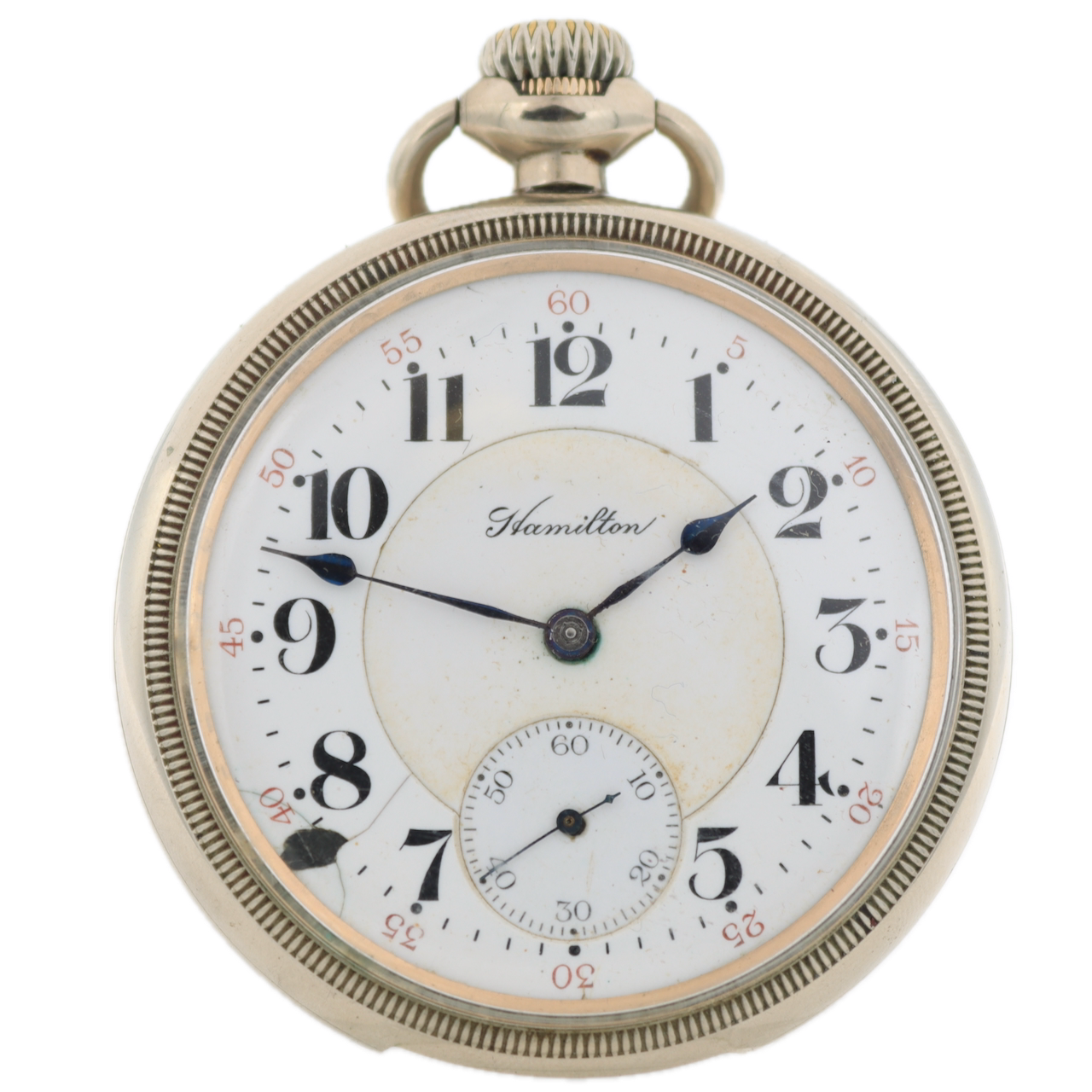 Antique 16 Size Hamilton 17 Jewel Mechanical Pocket Watch 974 Nickel Running