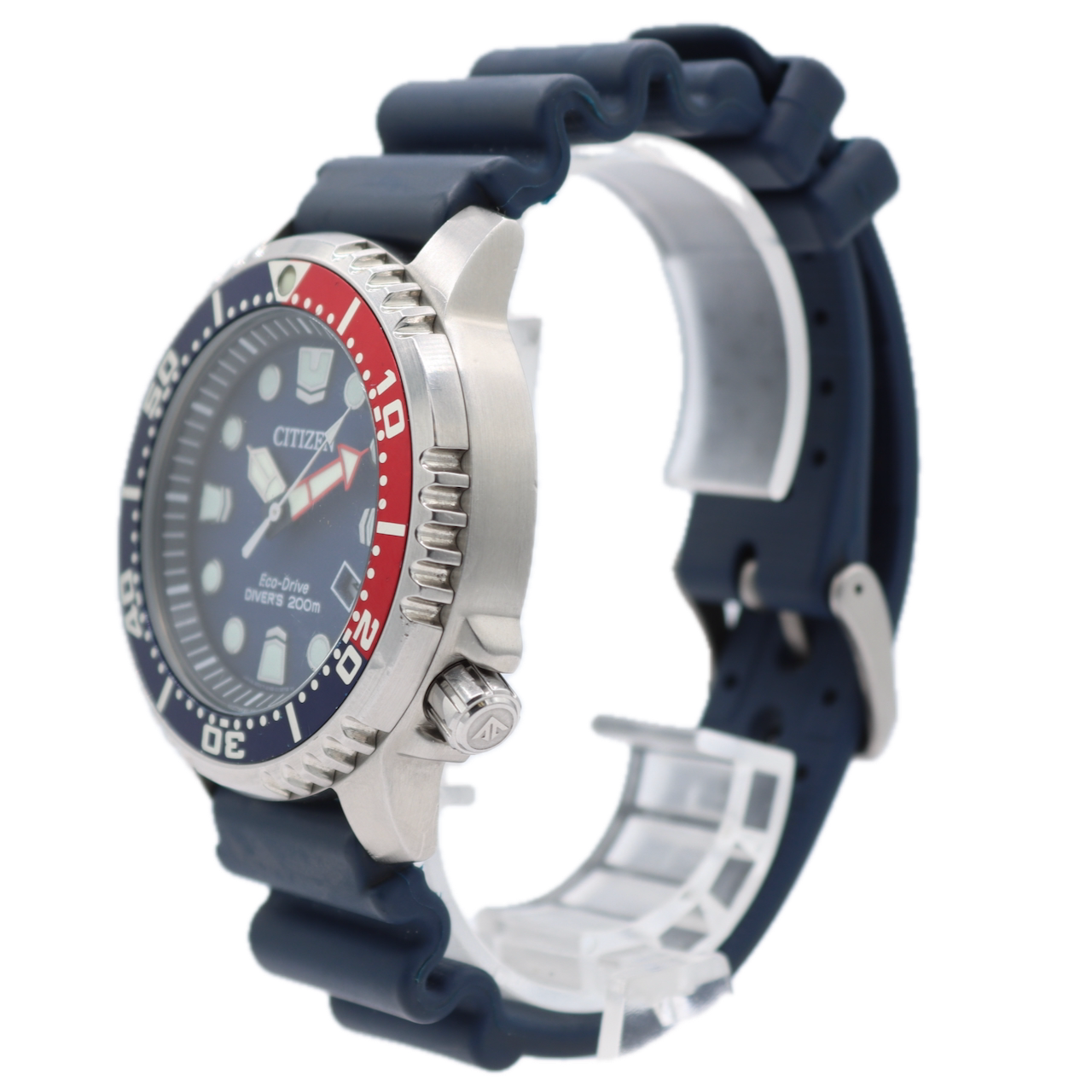 44mm Citizen E168-A14ST01 Pepsi Eco Drive Men's Quartz Wristwatch Japan Steel