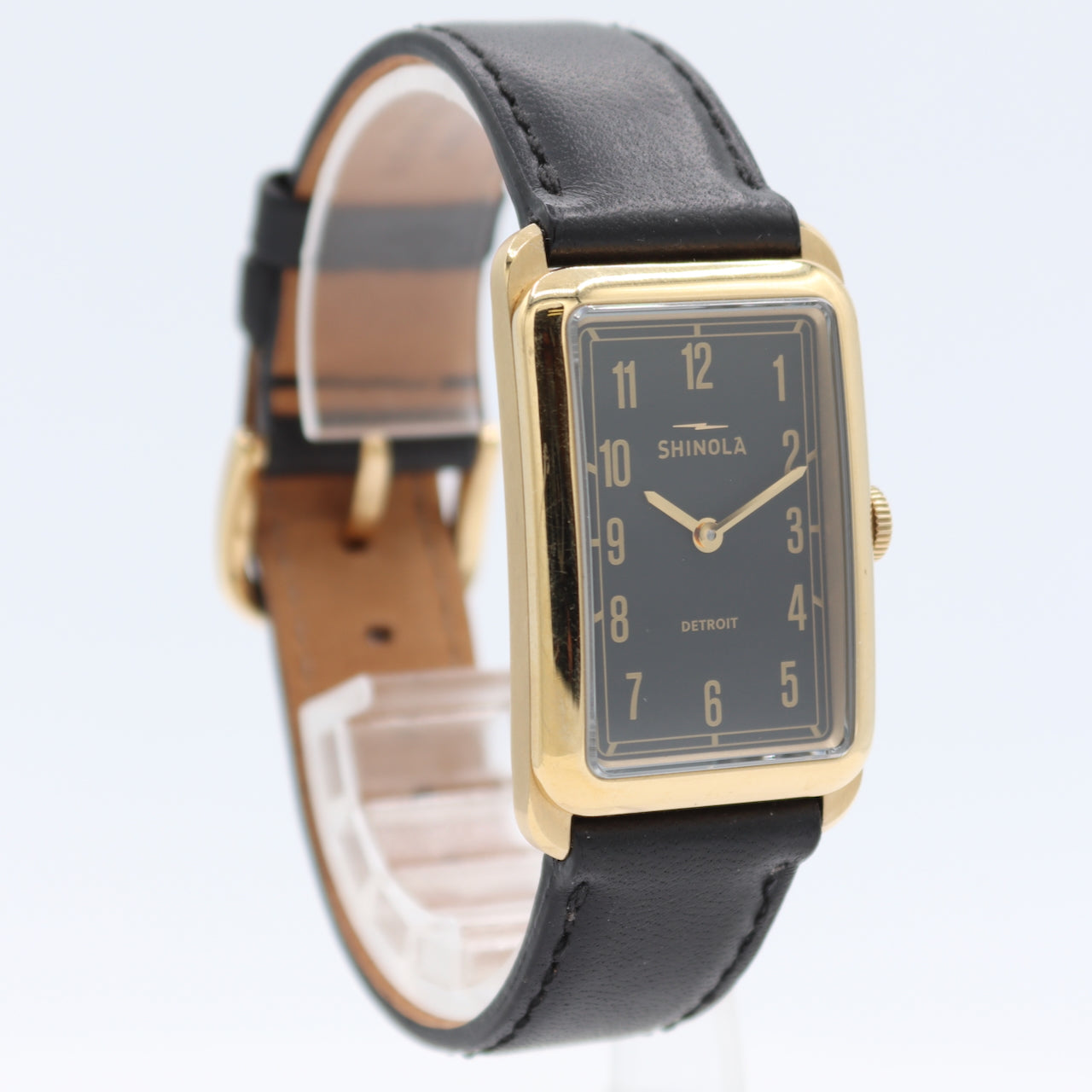 Vintage 24mm Shinola Muldowney Black Men's Quartz Wristwatch USA Steel