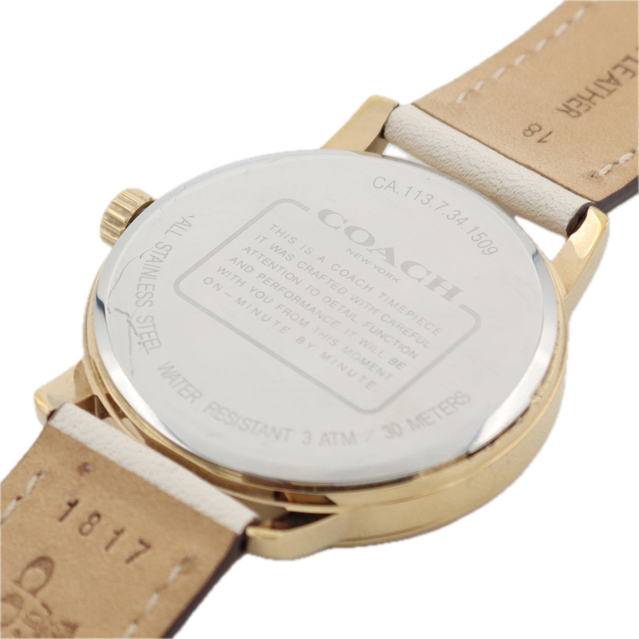 Vintage 36mm Coach CA.113.7.34.1509 Pink Dial Ladies Quartz Wristwatch Steel