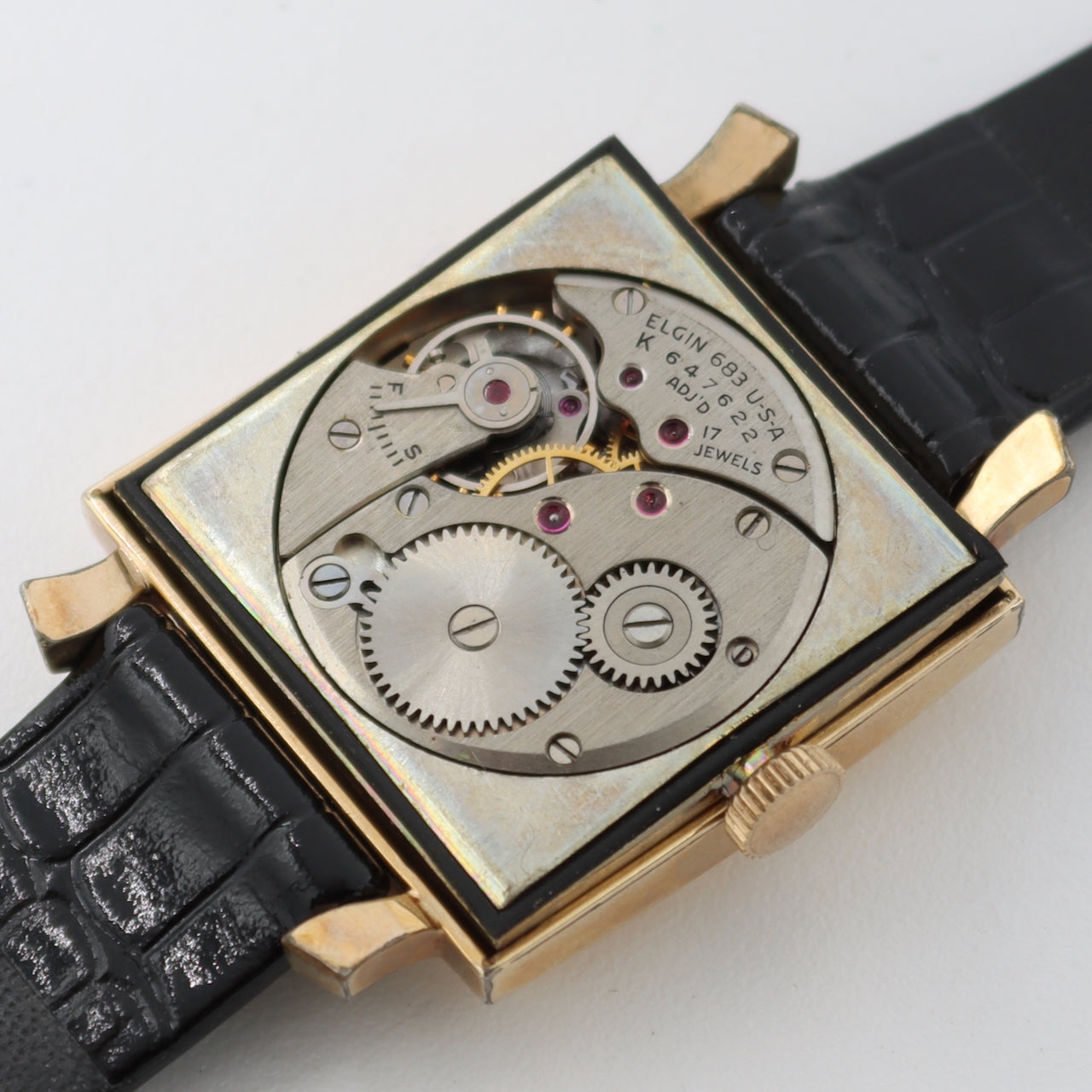 Vintage 28mm Elgin 6761 DeLuxe Men's Mechanical Wristwatch 683 Steel & 10k RGP