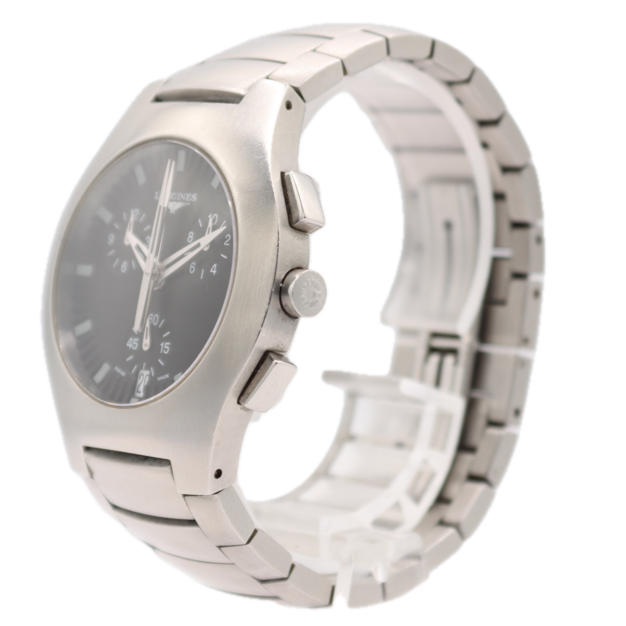 38mm Longines L3.618.4 Oposition Men's Quartz Chronograph Wristwatch Swiss Steel