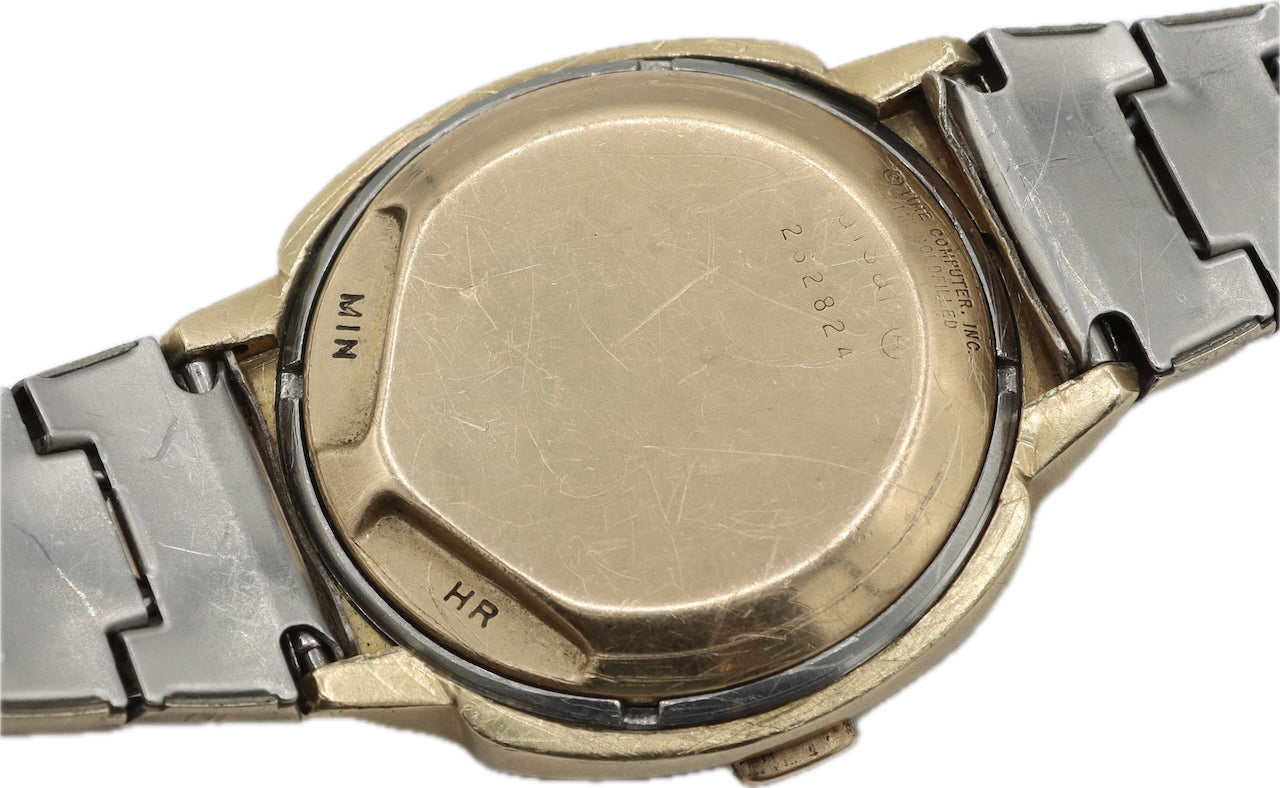 Vintage 41mm Pulsar P3 Men's Digital LED Wristwatch Japan 14k Gold Filled