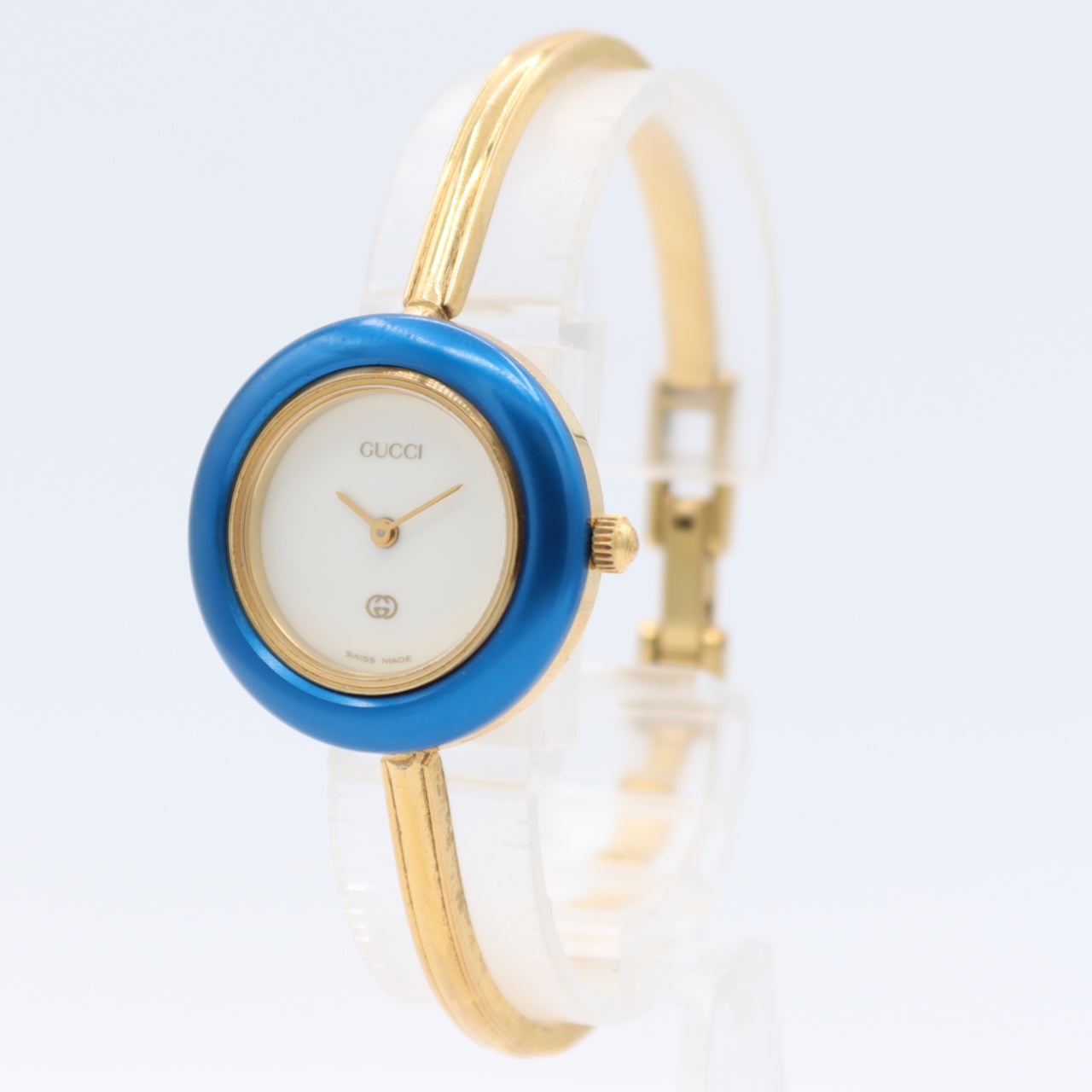26mm Gucci 11/12 Swap Bezel Ladies Quartz Wristwatch Swiss Gold Plated