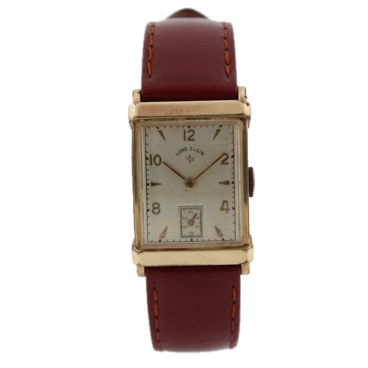 Vintage 21mm Lord Elgin 4615 Rectangular Men's Mechanical Wristwatch 626 14k GF