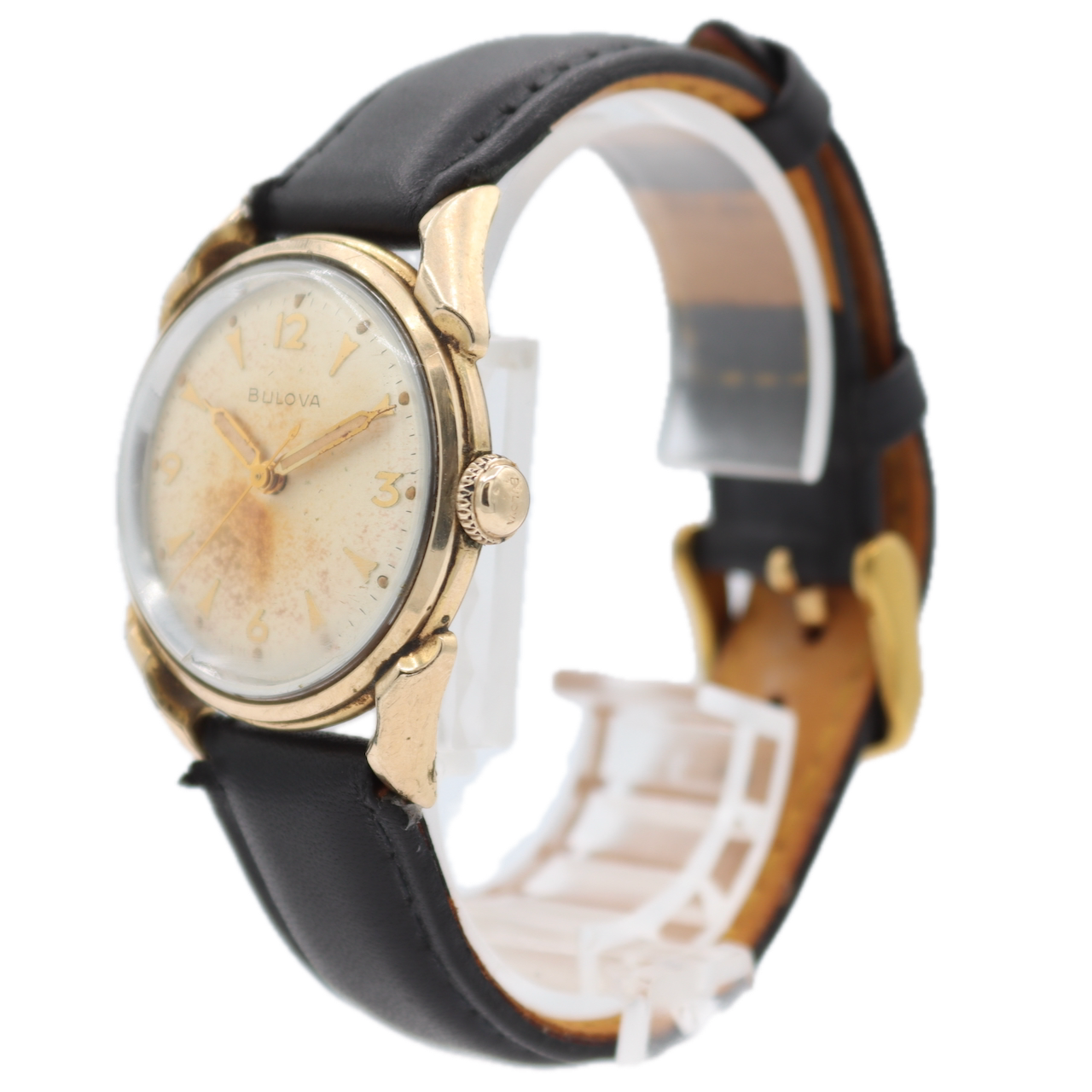 Vintage 32mm 1956 Bulova Arrow Indices Men's Mechanical Wristwatch 10k RGP