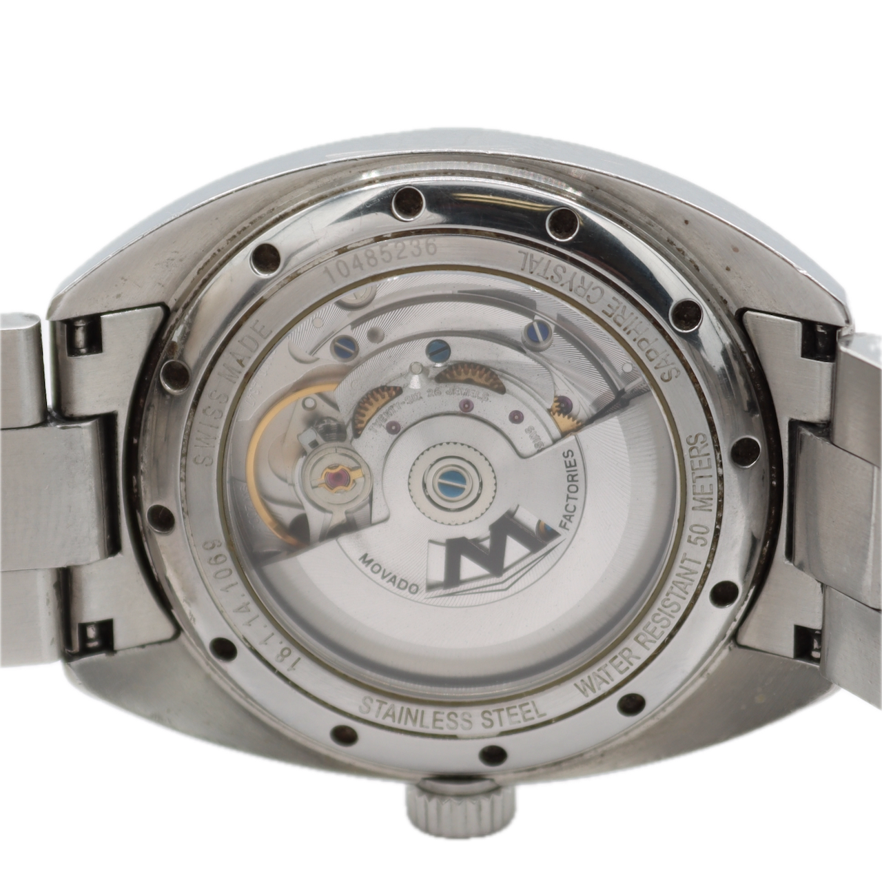 38mm Movado 18.1.14.1069 Datron Men's Automatic Wristwatch SW200-1 Swiss Steel