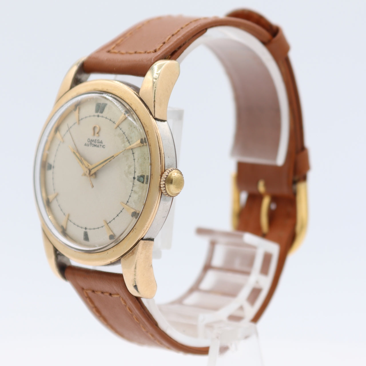 Vintage 1950 Omega 2577-10 Bumper Men's Automatic Wristwatch 351 Gold Capped