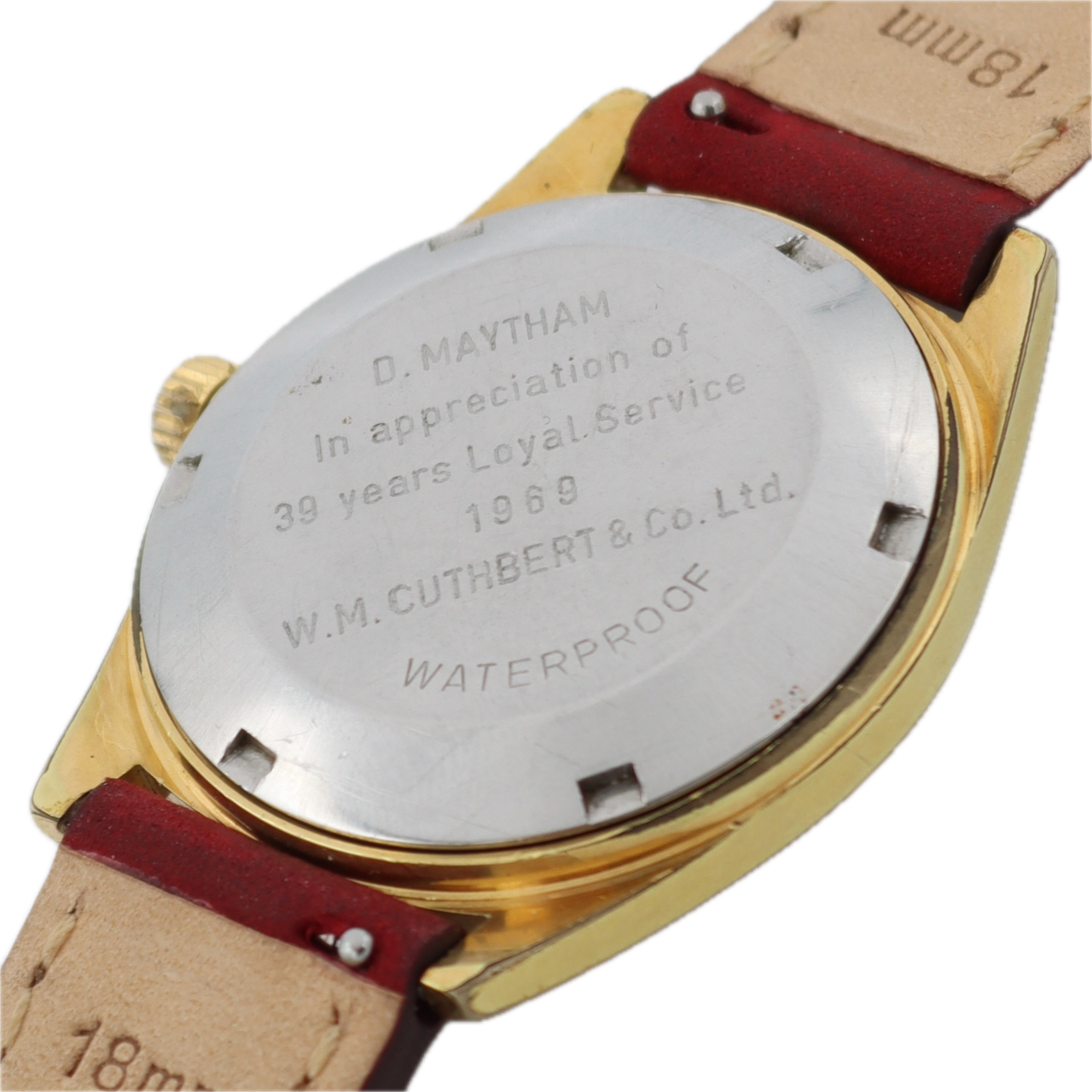 1968 Omega 166.041 Burgundy Men's Automatic Wristwatch 565 Swiss Gold Plated