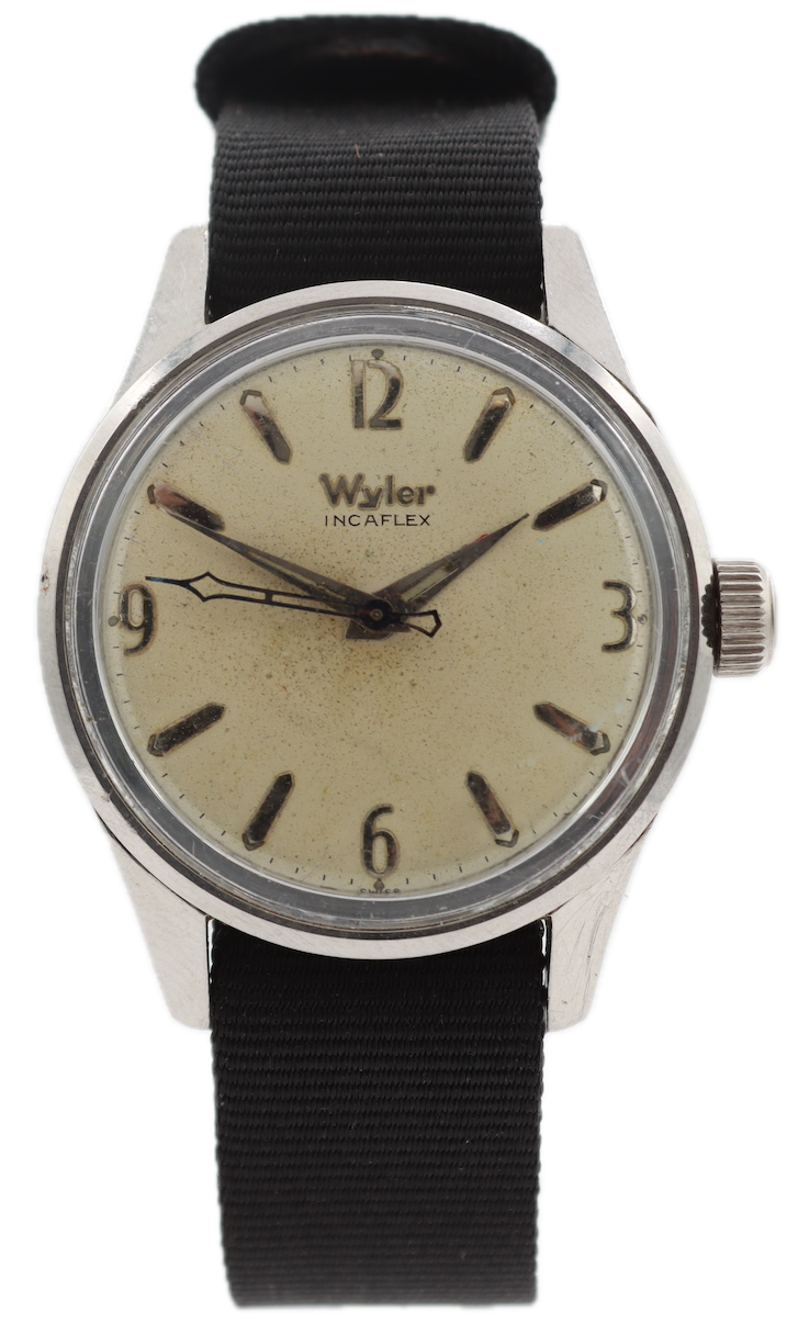 Vintage Wyler 1023/1-1162 Incaflex Men's Mechanical Wristwatch Swiss Steel
