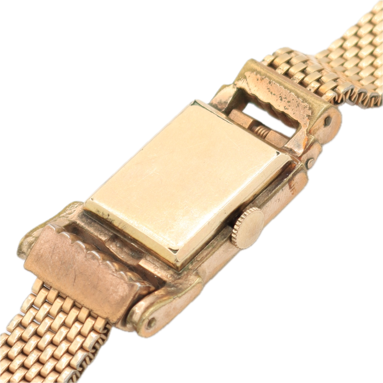 Vintage 16mm Mieron Spring Flip Lid Men's Mechanical Wristwatch Gold Tone
