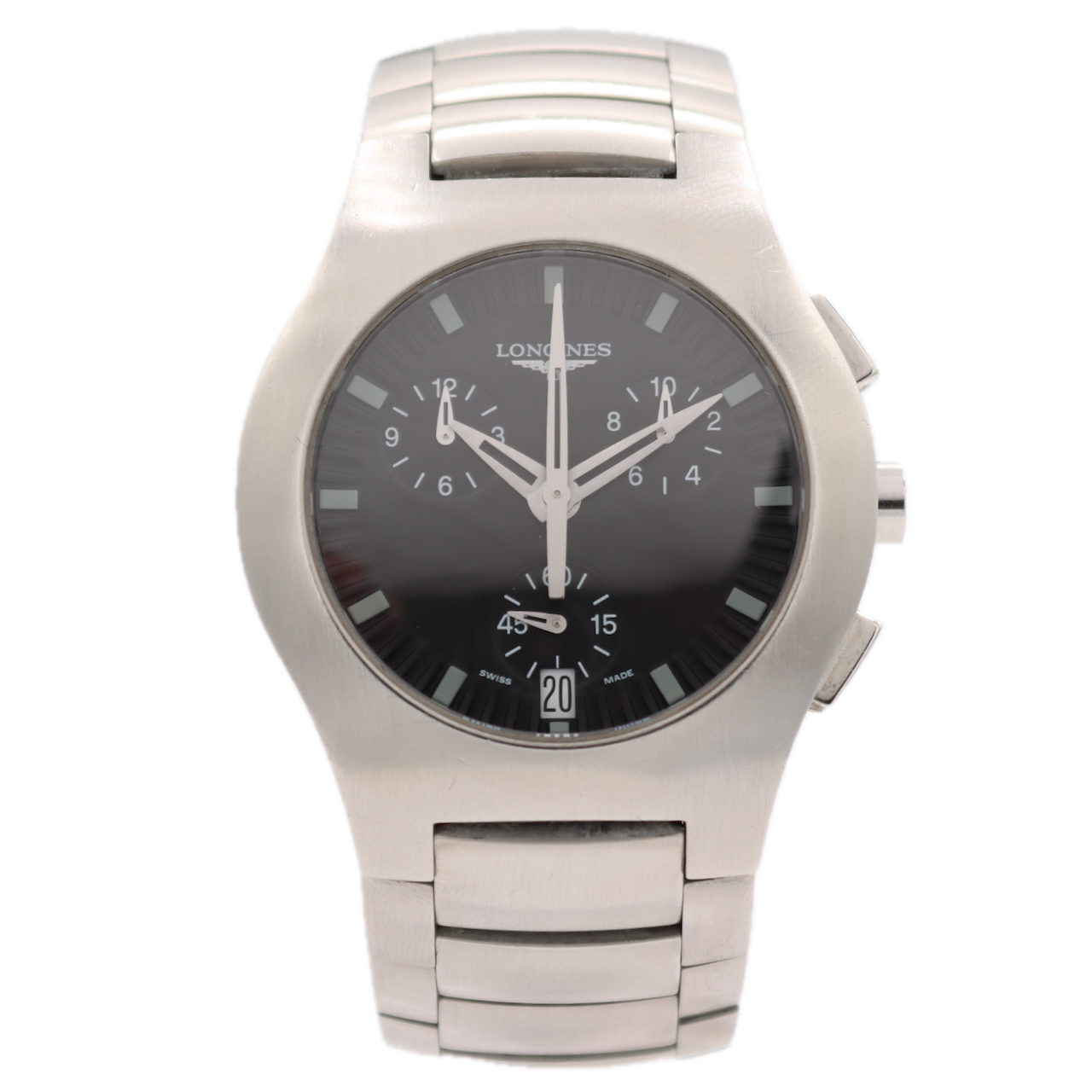 38mm Longines L3.618.4 Oposition Men's Quartz Chronograph Wristwatch Swiss Steel